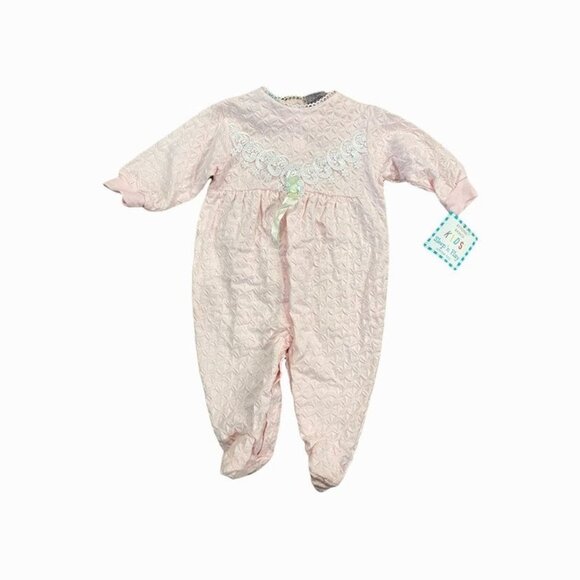 NEW Beyond Basics Kids Baby Sleepwear Pink Romper Size 6-9 Months - Picture 3 of 8
